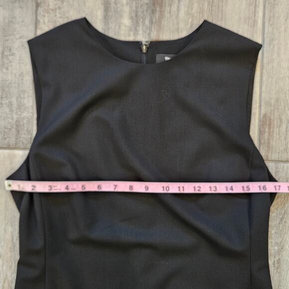 Theory Easy Mini Shift Dress Women’s Size 10 Black Wool Blend Sleeveless Career - Picture 5 of 11